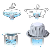 Silicone Bathtub Hair Catcher for Pop-Up and Standard Shower Drains