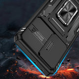 Heavy Duty Case with Ring Stand for Samsung Galaxy Phones Black