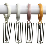 50Pcs Curtain Pleat Hooks 4 Prong Slips Gathering Hook Heading Pinch Pleat Stainless Steel
