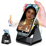 4 in 1 Wireless Induction Speaker Bluetooth Speaker with 360 Adjustable Phone Holder - Black