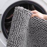 Soft Chenille Bath Mat with Rounded Corners, Absorbent & Non-Slip Rug