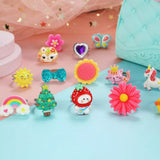 24Pcs Girl Jewel Rings Adjustable Dress Up Rings Christmas Party Decor