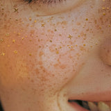 6PCS Glitter Freckles Face Tattoo Water Resistant Gold Party Stickers Style 1