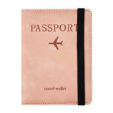 RFID Passport Cover and Luggage Tag Set PU Leather Travel Organizer Pink