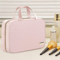 Travel Toiletry Bag with Wet Dry Separation Pocket Multi-Compartment Hanging Makeup Organizer Pink