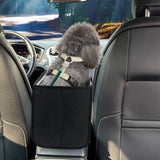 Oxford Fabric Center Console Pet Seat Carrier for Small Dogs Cats Black
