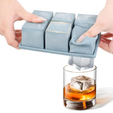 3 Pcs Silicone Ice Cube Trays with Lids 18 Cavity Large Square Molds Style 1