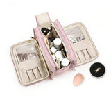 Large Capacity Travel Makeup Bag Portable Cosmetic and Toiletry Organizer Pink
