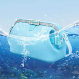 Silicone Beach Bag Foldable Waterproof with Handle for Camping Seaside Blue