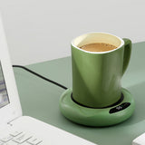 USB Coffee Mug Warmer with Adjustable Temperature Desk Cup Warmer for Office Green