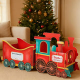 Santa Gift Train Christmas Cardboard Gift Box – Present Holder Home Decoration Style 1
