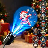 USB Powered Christmas Projector Light Moving Holiday Scene Projector with 4/10 Slides for Indoor Christmas Decorations
