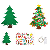 DIY Felt Christmas Tree Set – 41 Ornaments with LED String Lights for Kids