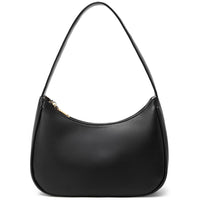 Women Shoulder Bag Elegant Feminine Mini Handbags with Zipper Closure Black