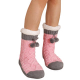 Non Slip Cabin Soft Fleece Socks For Womens Winter Warm Thick Thermal Cozy Plush Pink