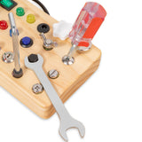 Busy Board Montessori Toy for 6-Year-Olds Wooden Sensory Travel Toy Style 2