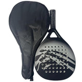 Carbon Fiber Paddle Tennis Racket with EVA Core & Carry Bag – Beach/Court Gray