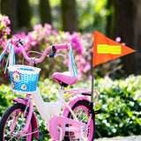 Bicycle Security Flag with Pole Reflective Strip Adjustable Stainless Steel Bicycle Handlebar Flag for Cycling Small