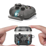 Case Cover for AirPods 4 Case Cover with Pressable Button Safety Lock & Phone Stand Clear Black