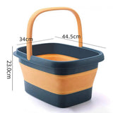 Collapsible Foot Bath Basin with Massage Acupoints Blue