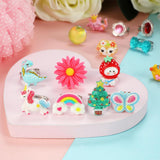 24PCS Adjustable Jewelry Rings Set for Girls Play and Dress-Up Gift