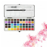 50 Colors Watercolor Paint Set with Brushes for Artists and Hobbyists