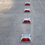4 PCS Solar Deck Lights for Outdoor Roadway Driveway and Path Marking Red and Blue