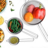 3 Pcs Stainless Steel Fine Mesh Strainers with Long Handles
