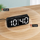 Small Digital Alarm Clock with 5 Dimmers & 5 Alarm Volumes Black