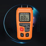 Digital Moisture Meter for Wood Damp Humidity Timber Firewood Tester LCD Analyzer Detector Orange