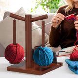 Wooden Yarn Holder for Fiber Crafts with Phone Stand