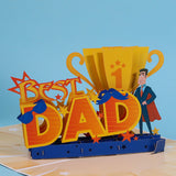 3D Fathers Day Pop Up Card with Insert for Dad Daddy Style 1