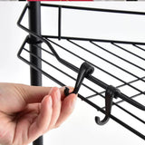 4 Tier Floor Standing Corner Shower Caddy Organizer Shelf with Hooks
