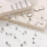 11Pairs Women’s Silver Hoop & Stud Earrings Hypoallergenic