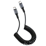 USB C to C Cable Coiled USB C Charger Cable Car Type C Fast Charging Cable For iPhone Samsung