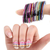 30 Rolls DIY Nail Art Striping Tape Lines for Home Salon Decor
