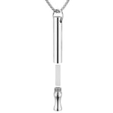 Mint Breathing Necklace with Fidget Ring for Mindful Breathing Silver