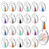 120 PCS Clear Acrylic Blank Keychain Pendant DIY Craft Set
