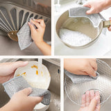 10Pcs Set Multipurpose Wire Dishwashing Rags Reusable Cleaning Cloths for Wet and Dry Use