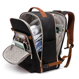 40L Travel Backpack for Men & Women Waterproof Carry-On Bag with 3 Storage Pockets Black