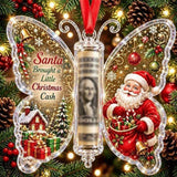 4 PCS Acrylic Christmas Cash Gift Ornaments with Money Holder Slots