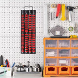 80Pcs Set Socket Organizer Tray Portable Multi-Size Socket Holder Red