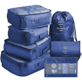 7 Pcs Set Travel Packing Organizers for Space Saving Packing Cubes Luggage Organizers Travel Accessories Navy Blue