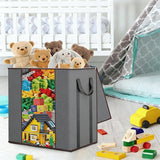 Clothes Storage Foldable Thick Fabric Blanket Storage Bags With Handle Gray