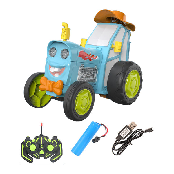 Remote Control Dancing Stunt Car Toy Crazy Jumping Toy Car Kid Gift Blue