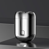 Portable Mini Dual-Head Electric Shaver USB Rechargeable Razor Sliver