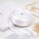 Double Sided Satin Ribbon 22m Polyester for Christmas Gift Wrap White