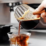 180ml Ribbed Glass Measuring Cup with Engineered Wood Handle Clear