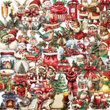 50 PCS Vintage Waterproof PET Christmas Stickers for DIY Crafts