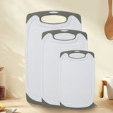 3Pcs Set Plastic Cutting Boards for Kitchen Non-slip Chopping Boards White